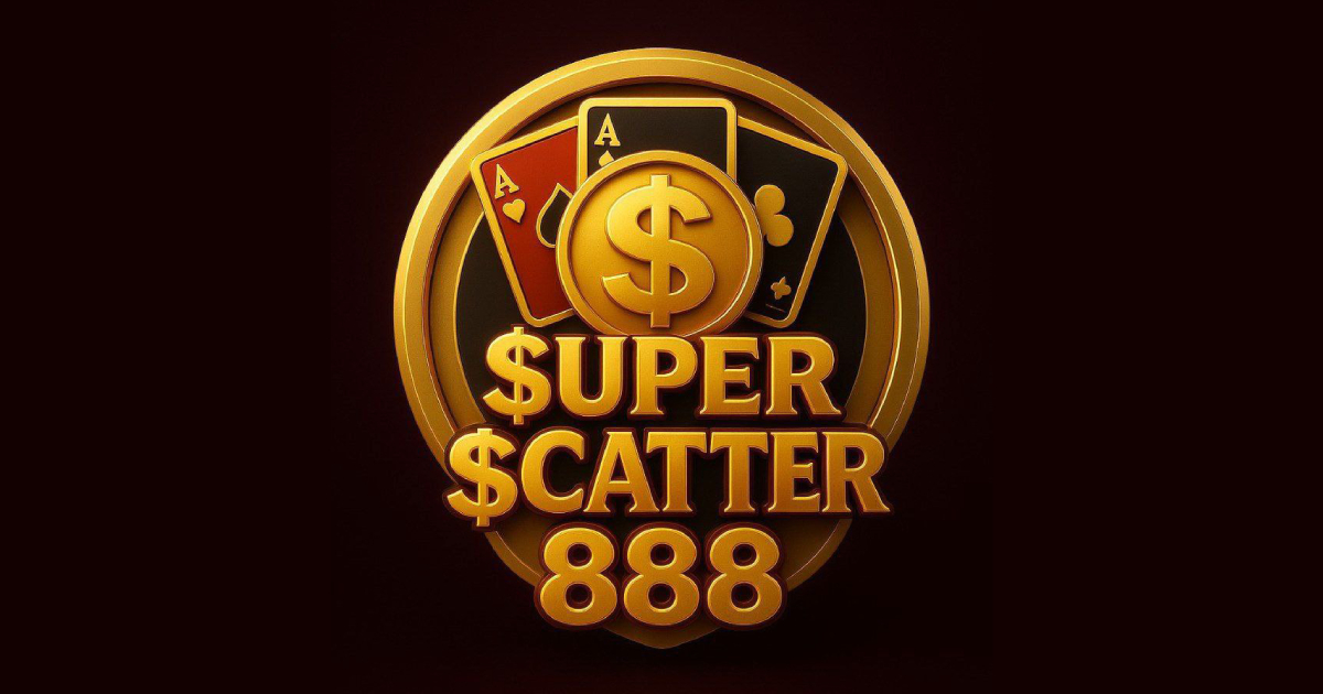 Main banner showing SuperScatter888 as a GCash entertainment hub with featured games